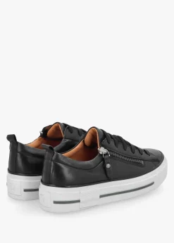 Filician Black Leather Side Zip Trainers