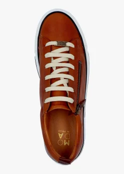 Filician Tan Leather Side Zip Trainers