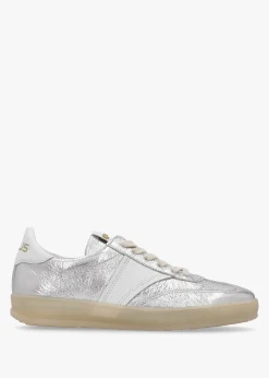 Flash Silver Metallic Leather Trainers