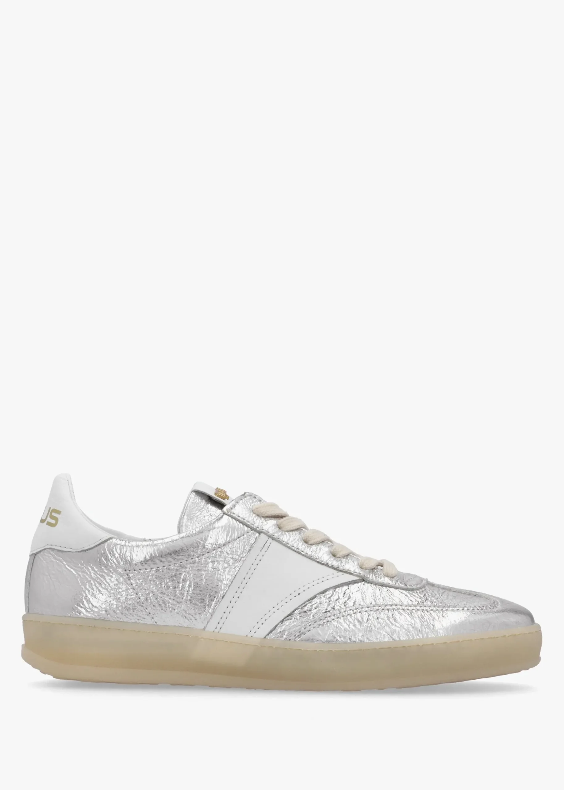 Flash Silver Metallic Leather Trainers