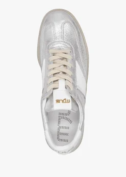 Flash Silver Metallic Leather Trainers