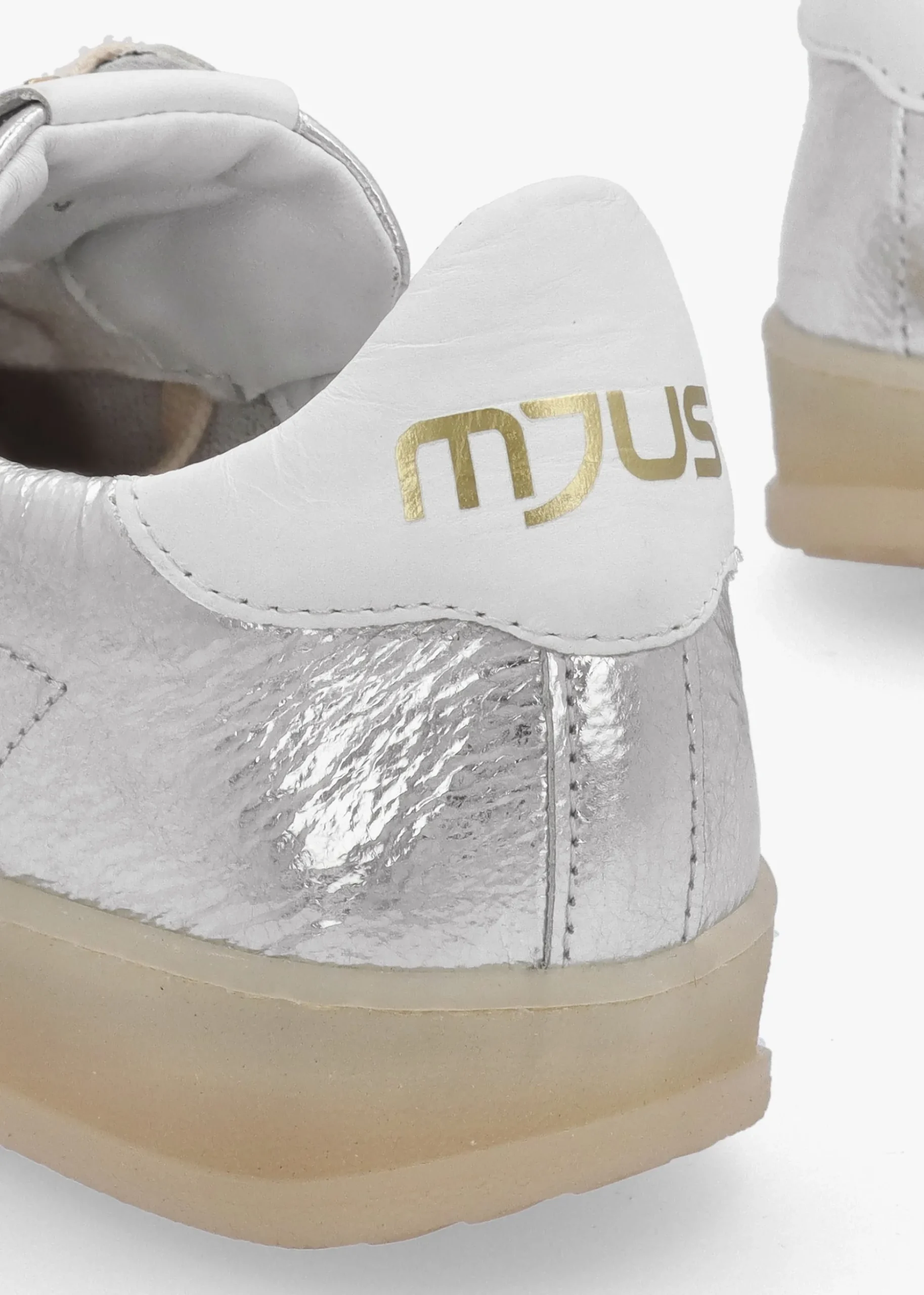 Flash Silver Metallic Leather Trainers
