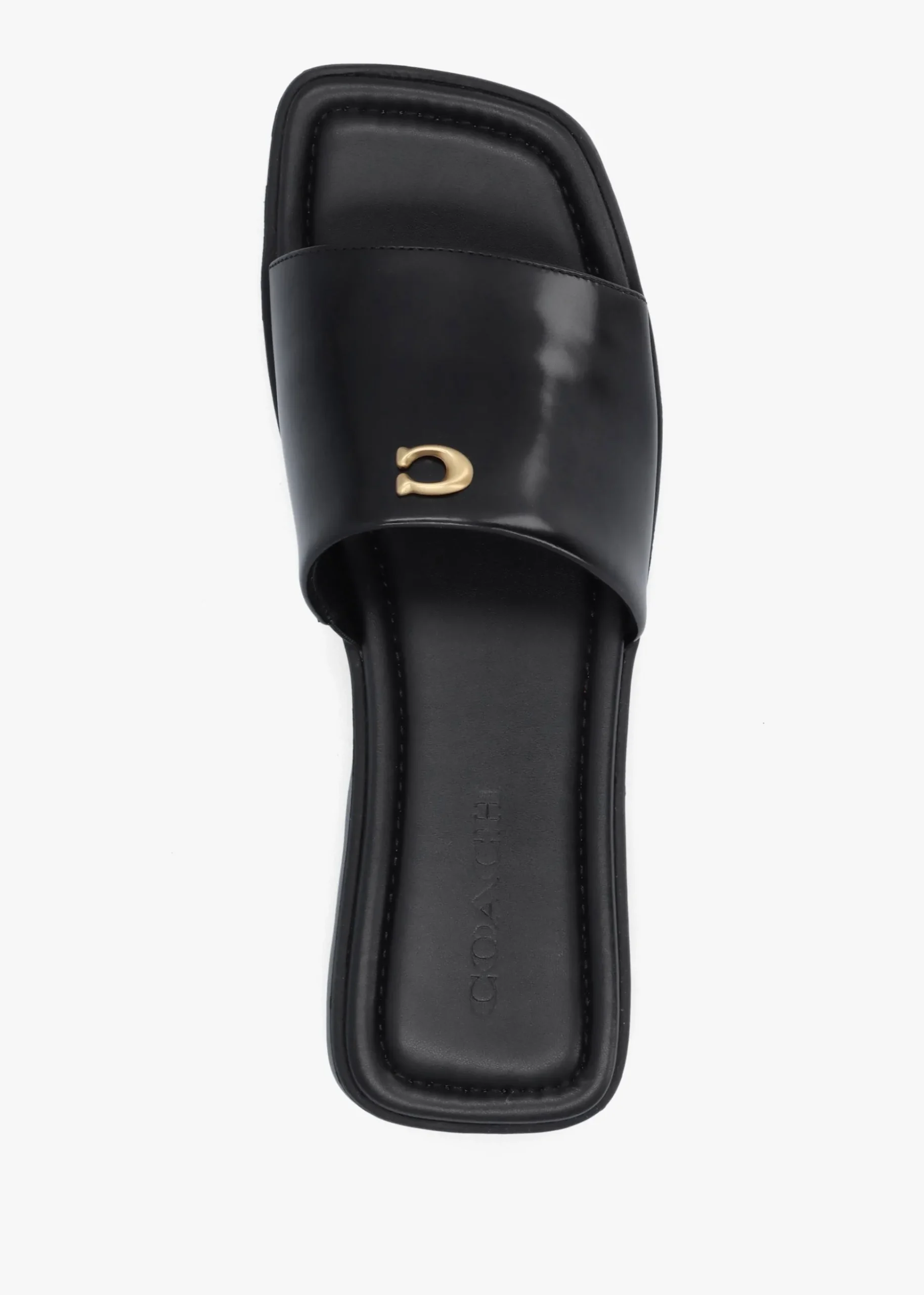 Florence Black Leather Flat Mules