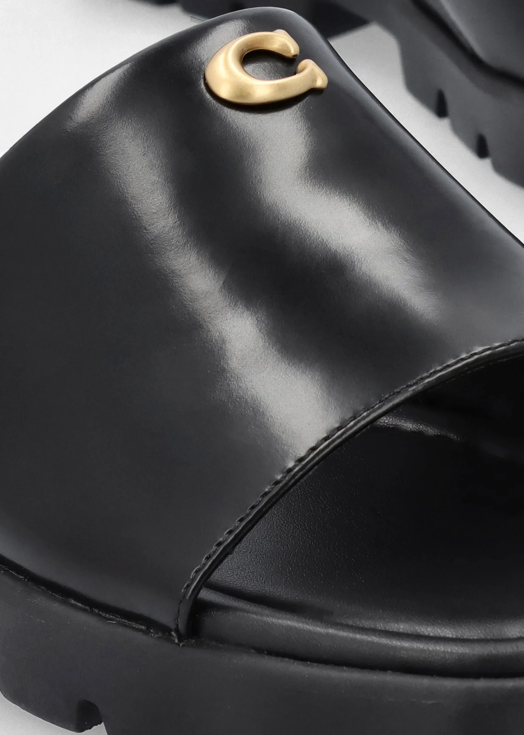 Florence Black Leather Flat Mules