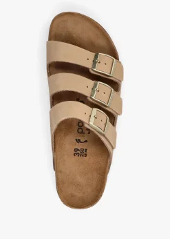 Florida III Pap Flex Platform Sandcastle Nubuck Leather Mules