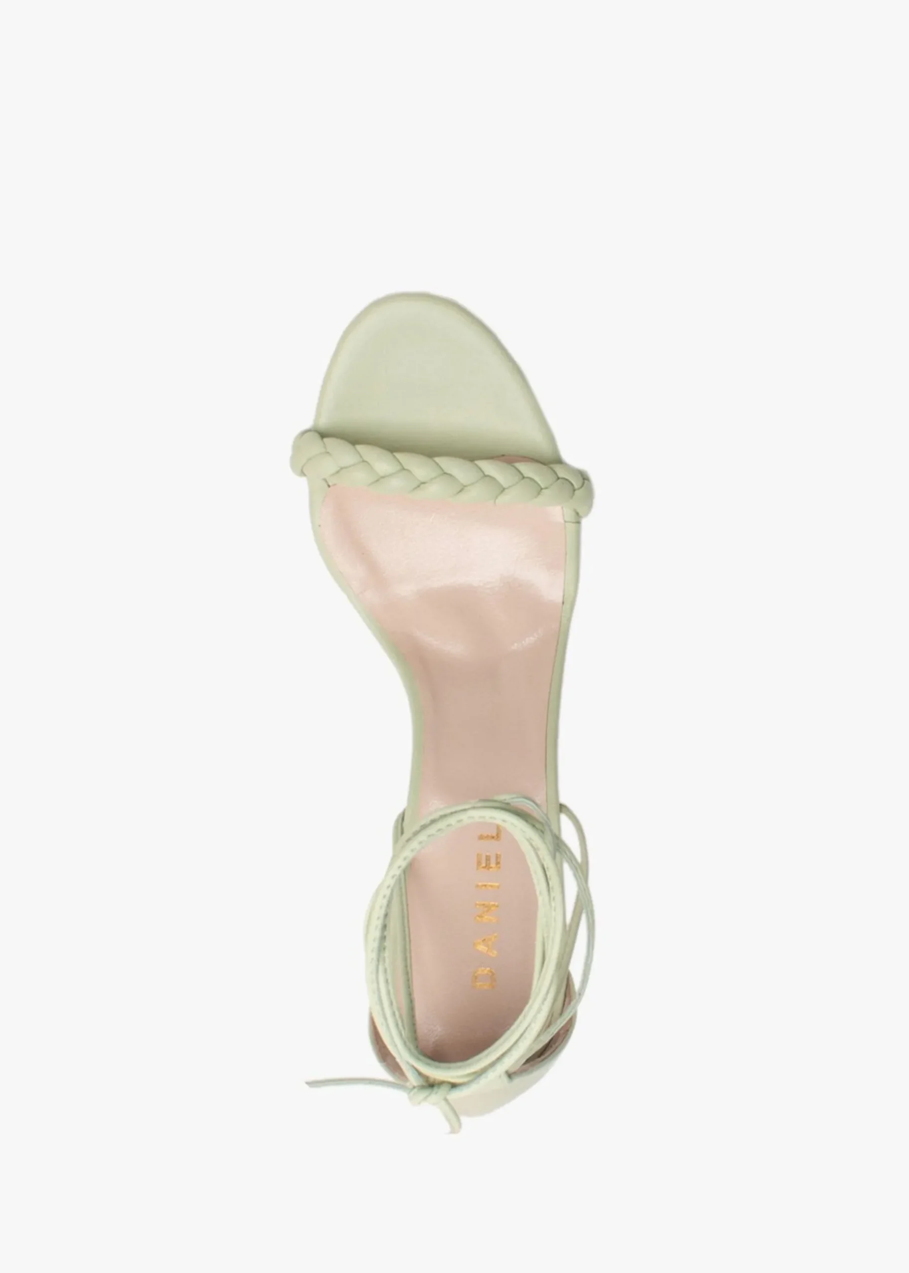 Frait Green Leather Braided Heeled Sandals