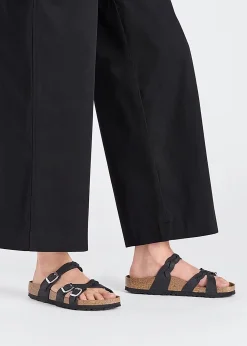 Franca Black Oiled Nubuck Leather Mules