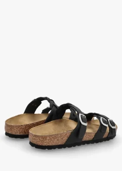 Franca Black Oiled Nubuck Leather Mules