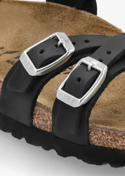 Franca Black Oiled Nubuck Leather Mules
