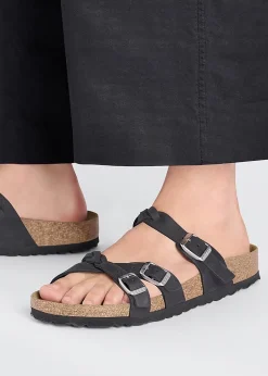 Franca Black Oiled Nubuck Leather Mules