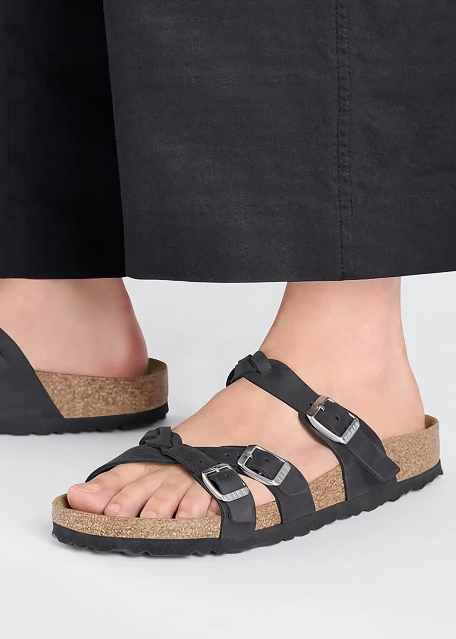 Franca Black Oiled Nubuck Leather Mules