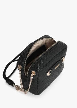 Francy Woven Black Camera Cross-Body Bag