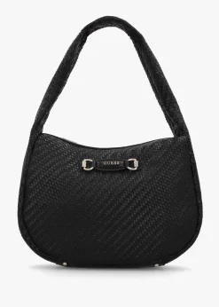 Francy Woven Black Hobo Bag
