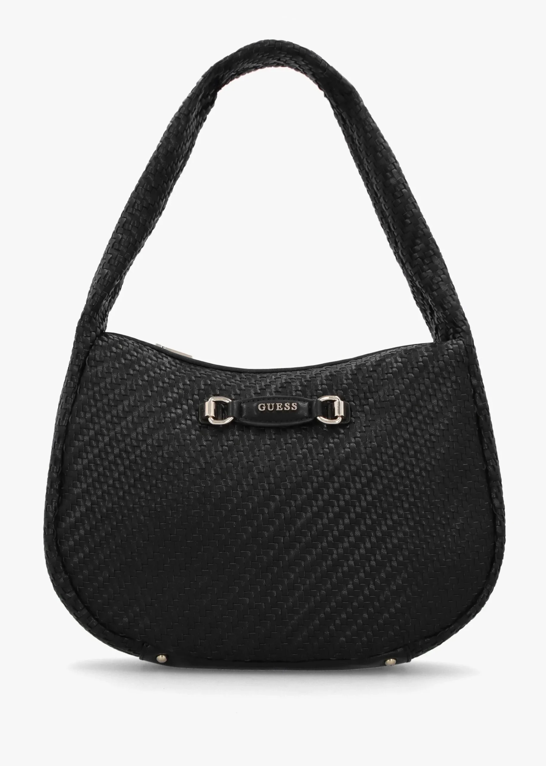 Francy Woven Black Hobo Bag