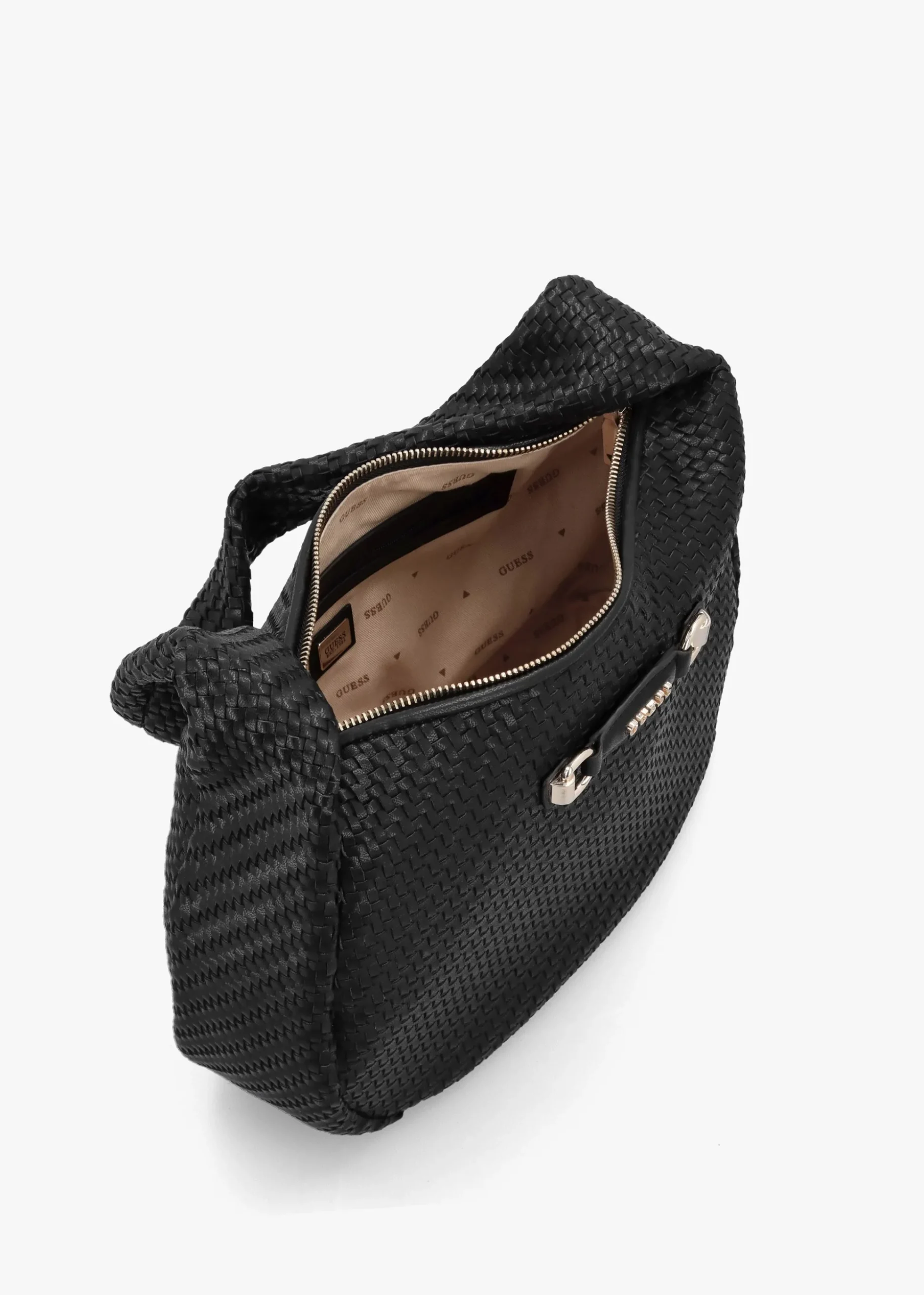 Francy Woven Black Hobo Bag