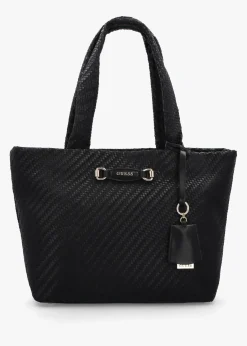 Francy Woven Black Tote Bag