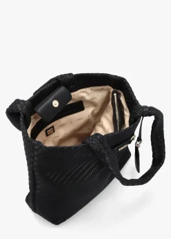 Francy Woven Black Tote Bag