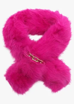 Fuchsia Furry Pull Through Scarf