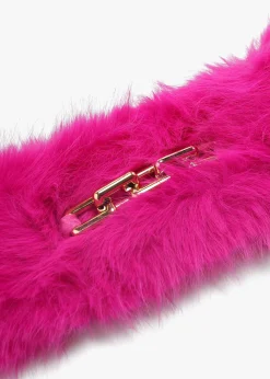 Fuchsia Furry Pull Through Scarf