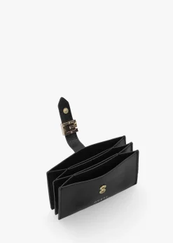 G Logo Black Leather Card Case