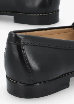 Galtro Black Smooth Leather Snaffle Loafers