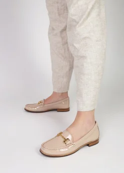 Galtro Nude Patent Leather Snaffle Loafers