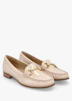 Galtro Nude Patent Leather Snaffle Loafers