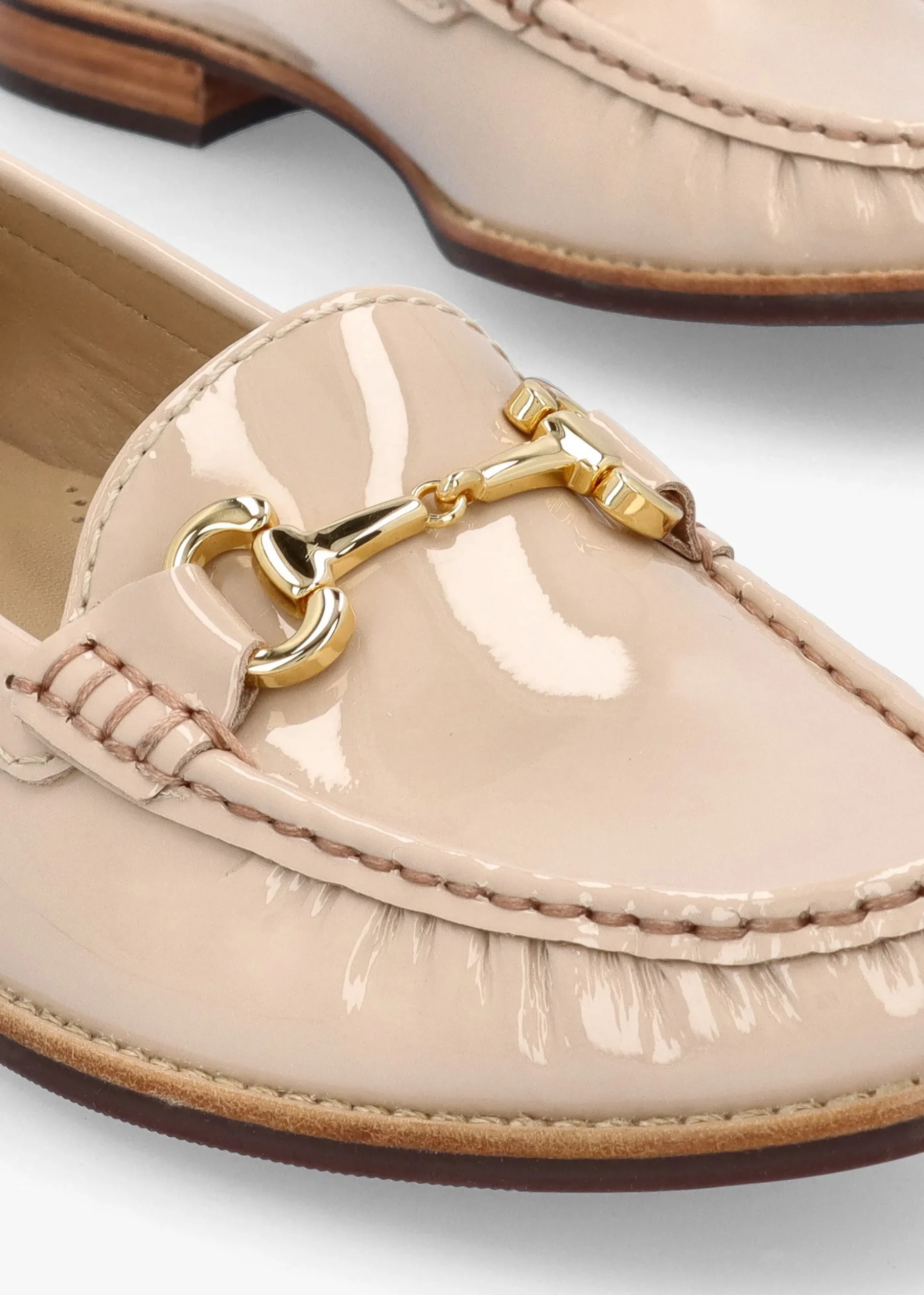 Galtro Nude Patent Leather Snaffle Loafers