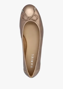 Gambi Gold Tumbled Leather Ballet Pumps