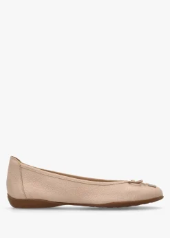 Gambi Nude Blush Tumbled Leather Ballet Pumps