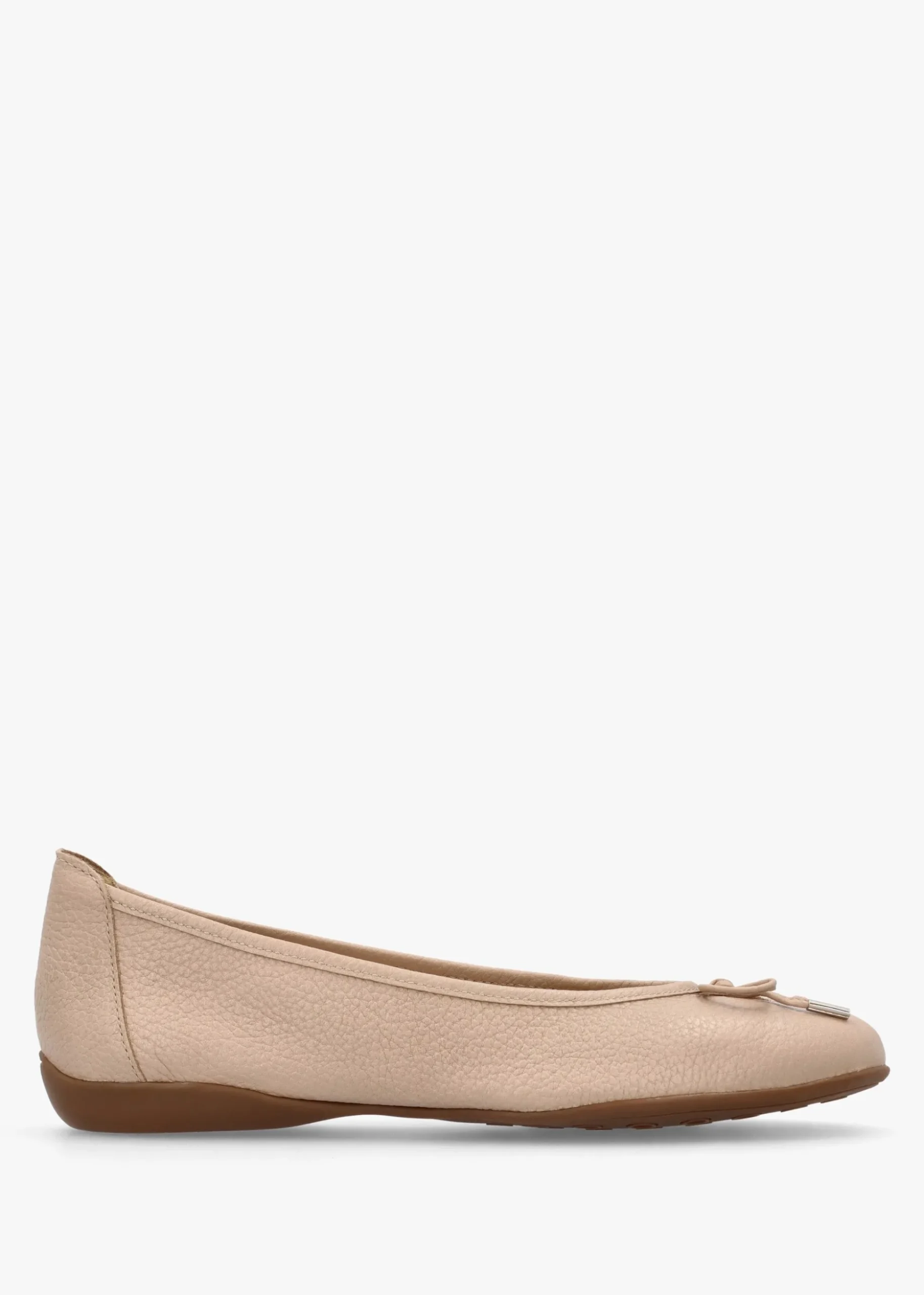 Gambi Nude Blush Tumbled Leather Ballet Pumps