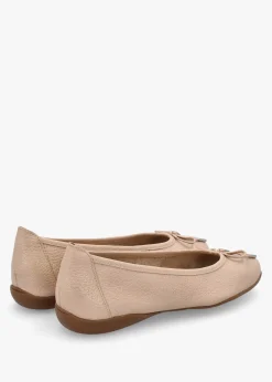 Gambi Nude Blush Tumbled Leather Ballet Pumps