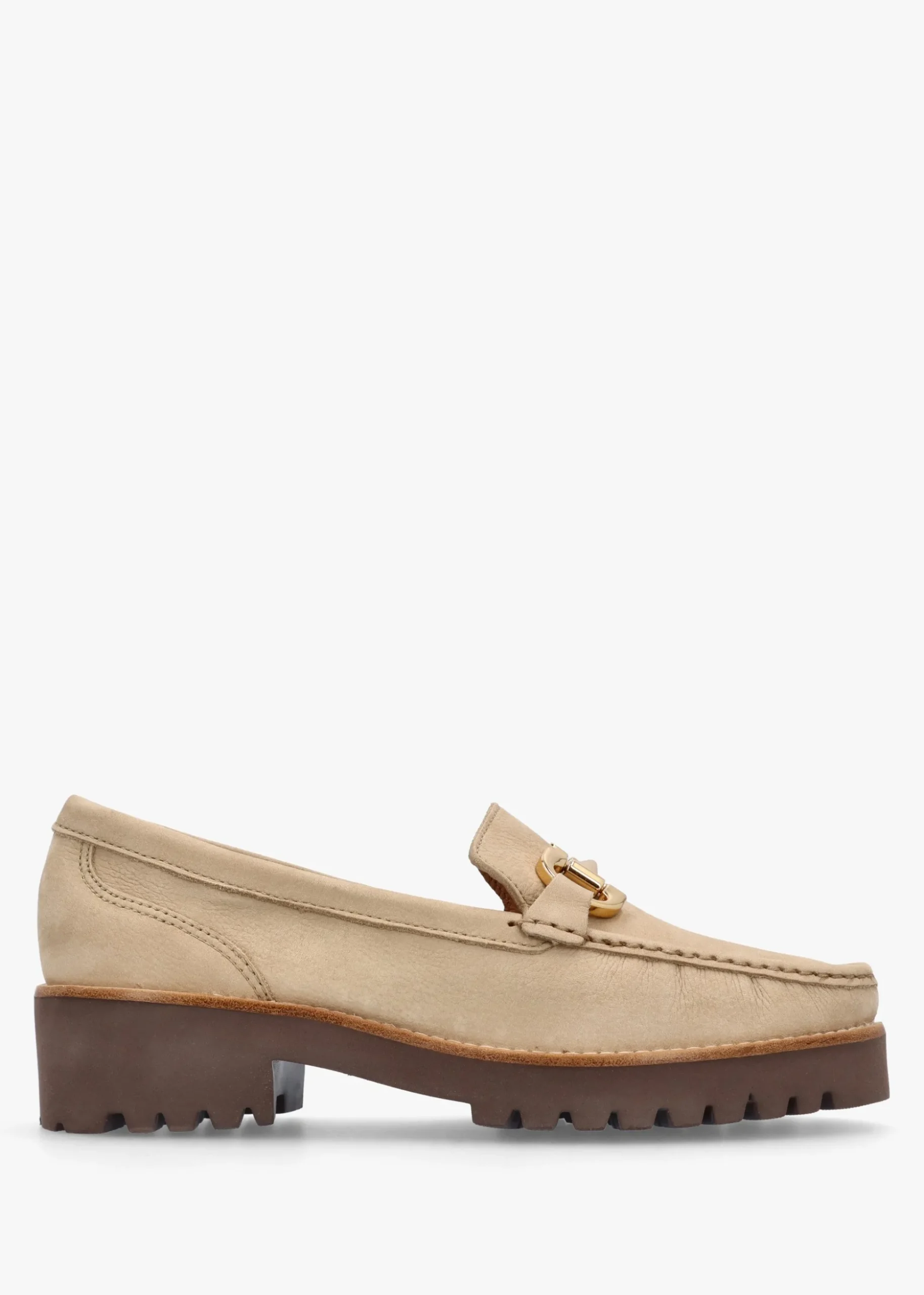 Garrera Beige Nubuck Leather Chunky Loafers