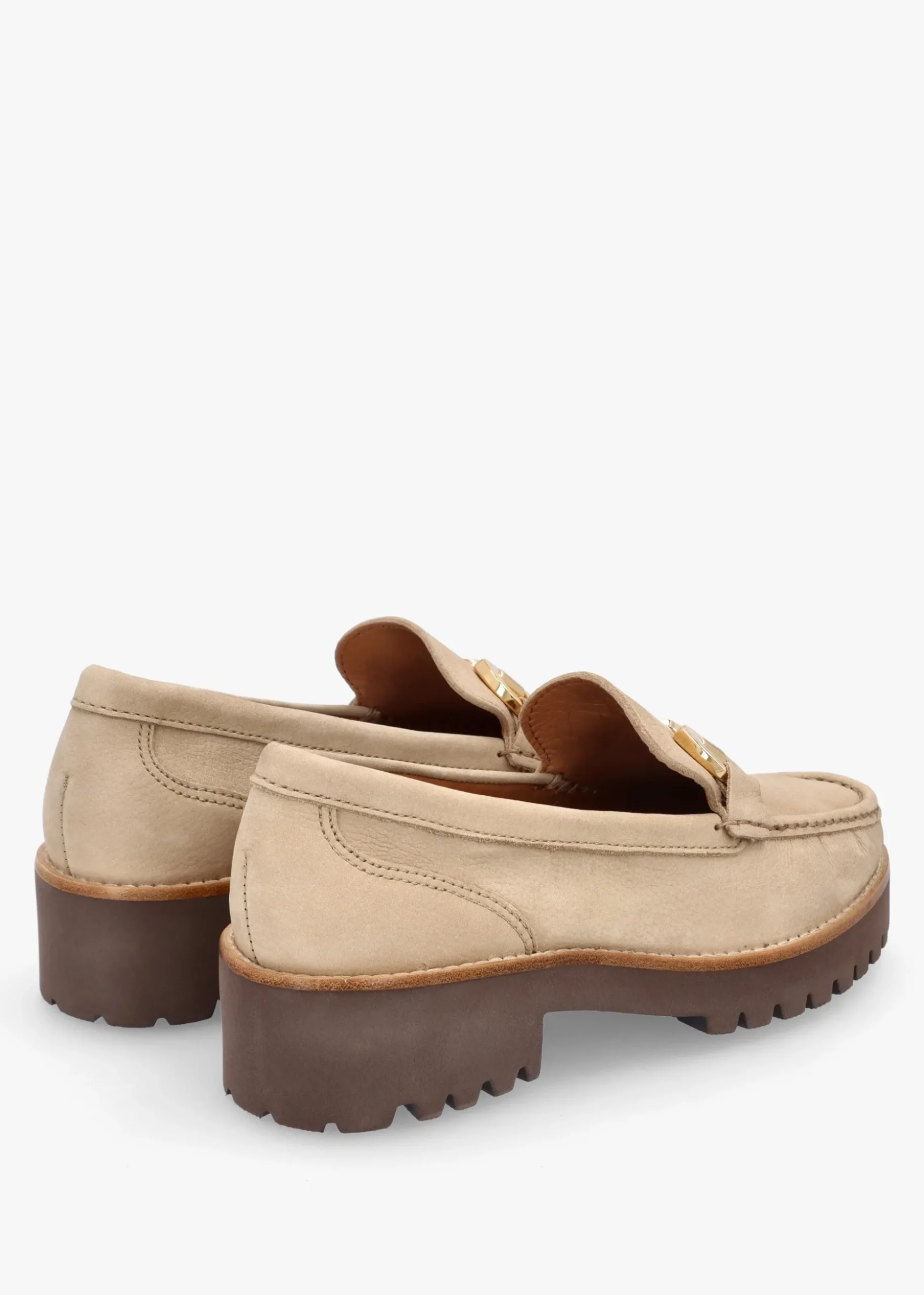 Garrera Beige Nubuck Leather Chunky Loafers