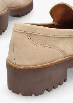 Garrera Beige Nubuck Leather Chunky Loafers