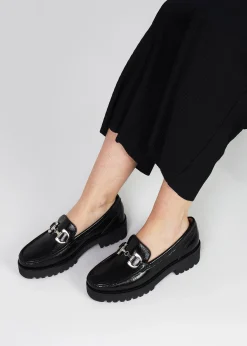 Garrera Black Patent Leather Chunky Loafers