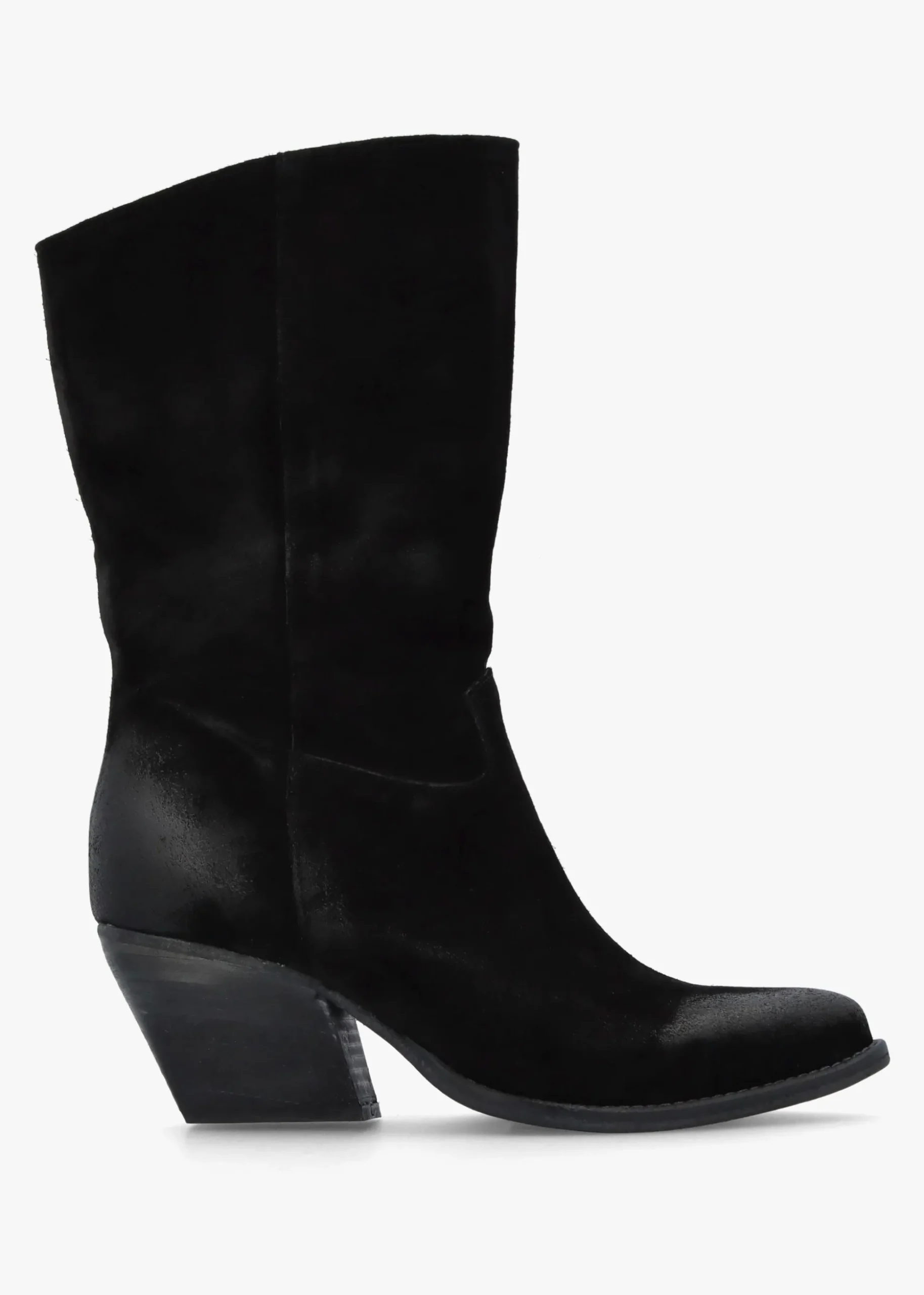 Genesis Black Leather Western Calf Boots