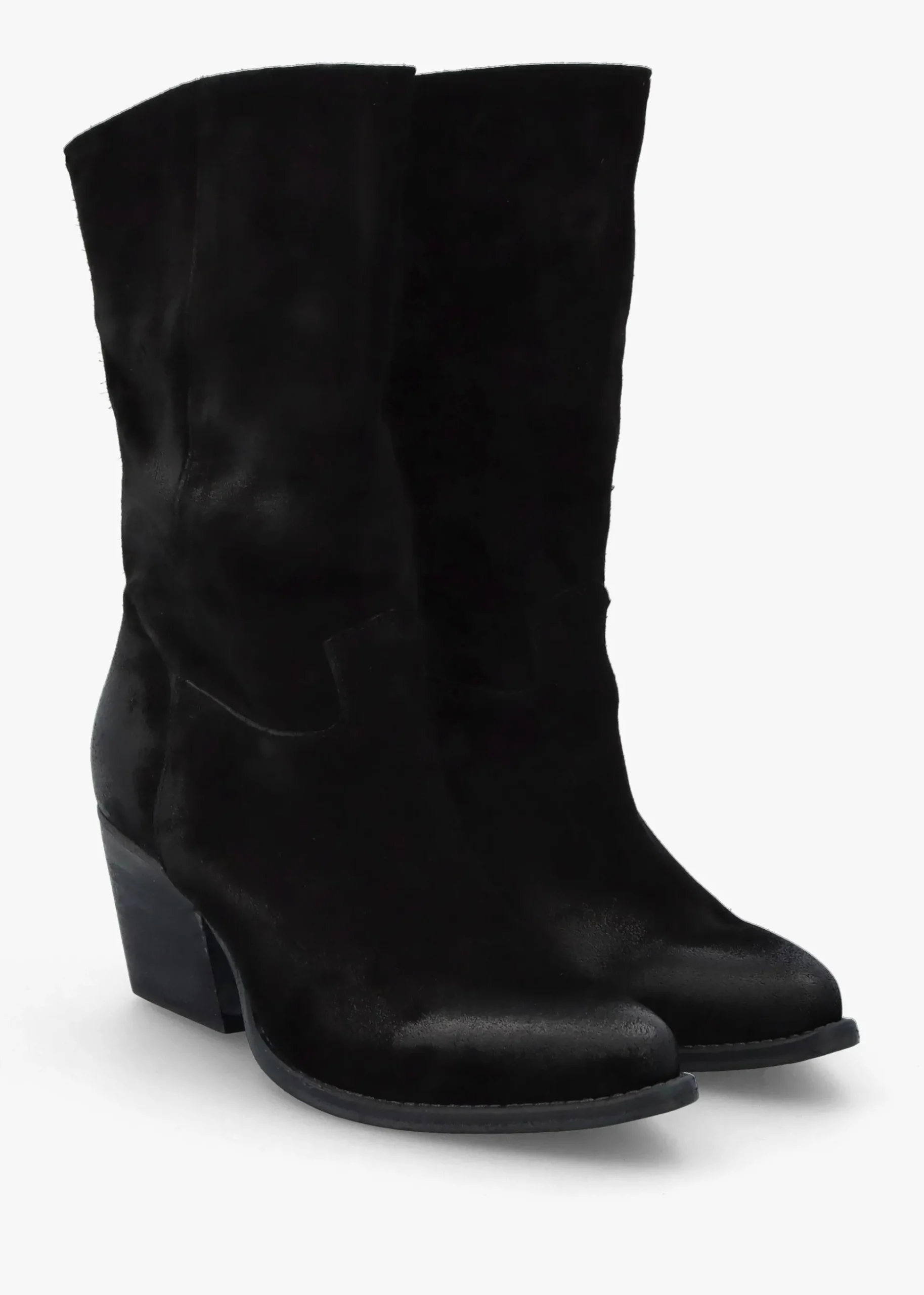 Genesis Black Leather Western Calf Boots