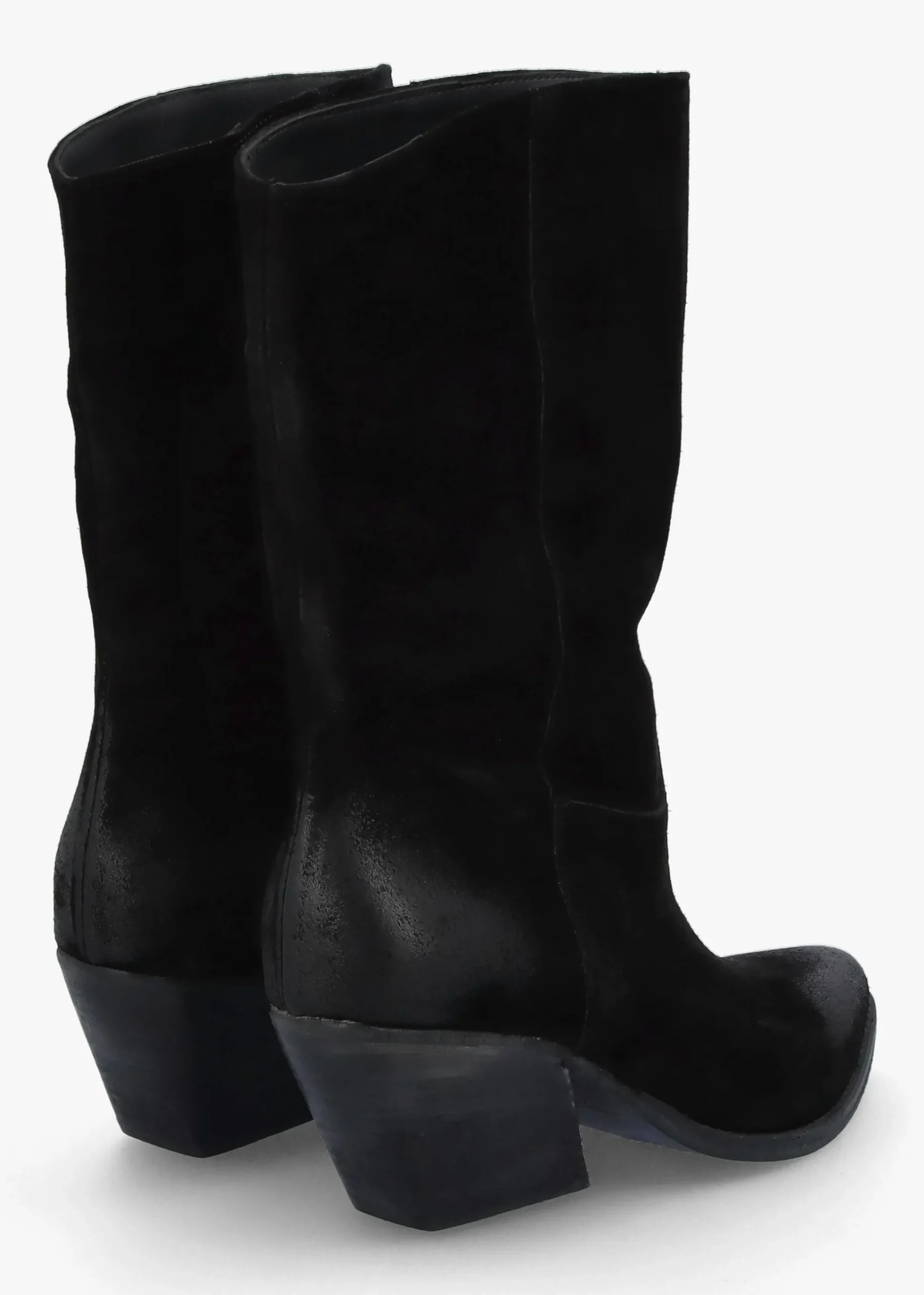 Genesis Black Leather Western Calf Boots