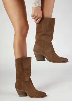 Genesis Tan Leather Western Calf Boots