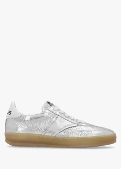 Genova Silver Metallic Leather Trainers