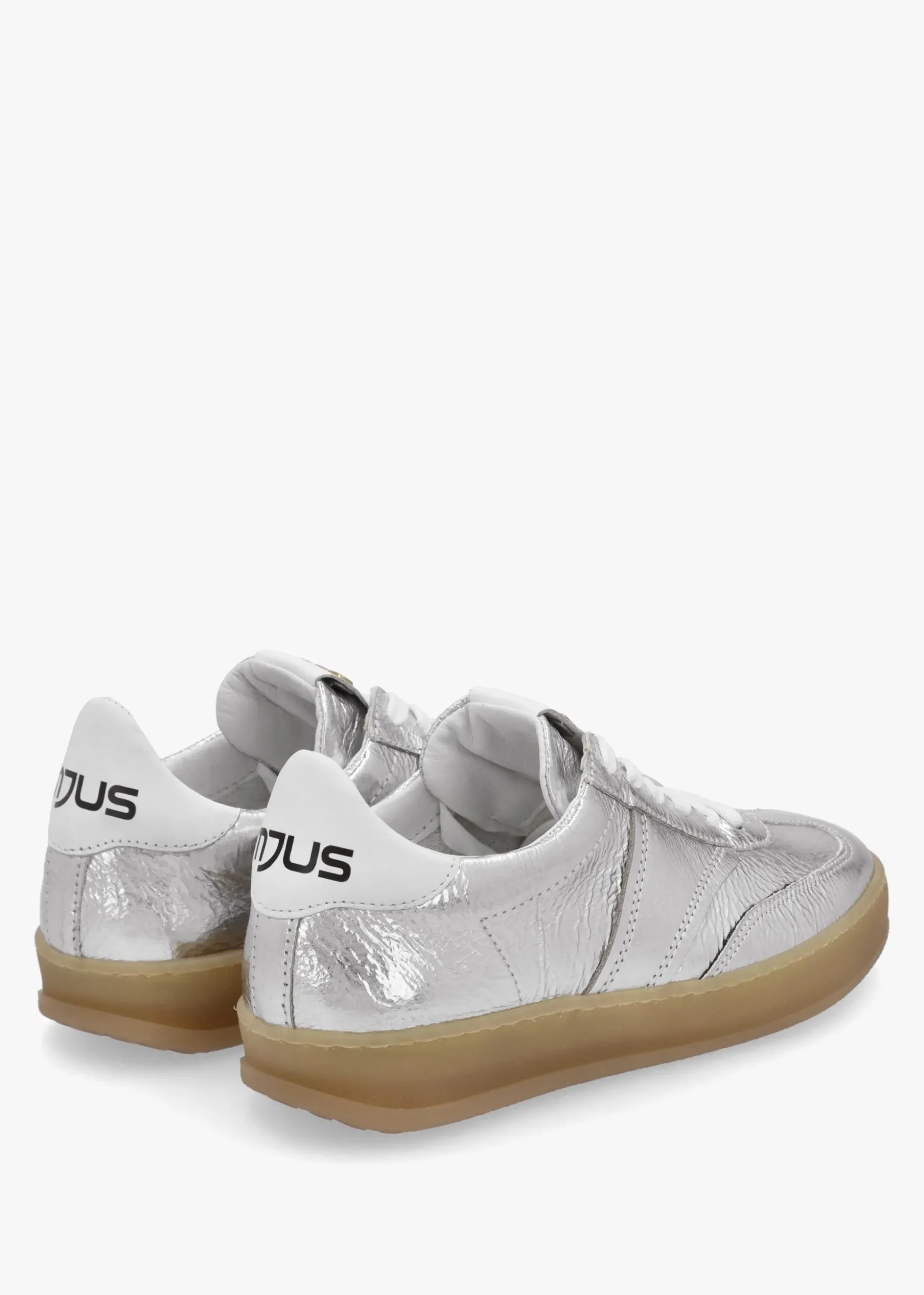 Genova Silver Metallic Leather Trainers