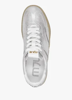 Genova Silver Metallic Leather Trainers