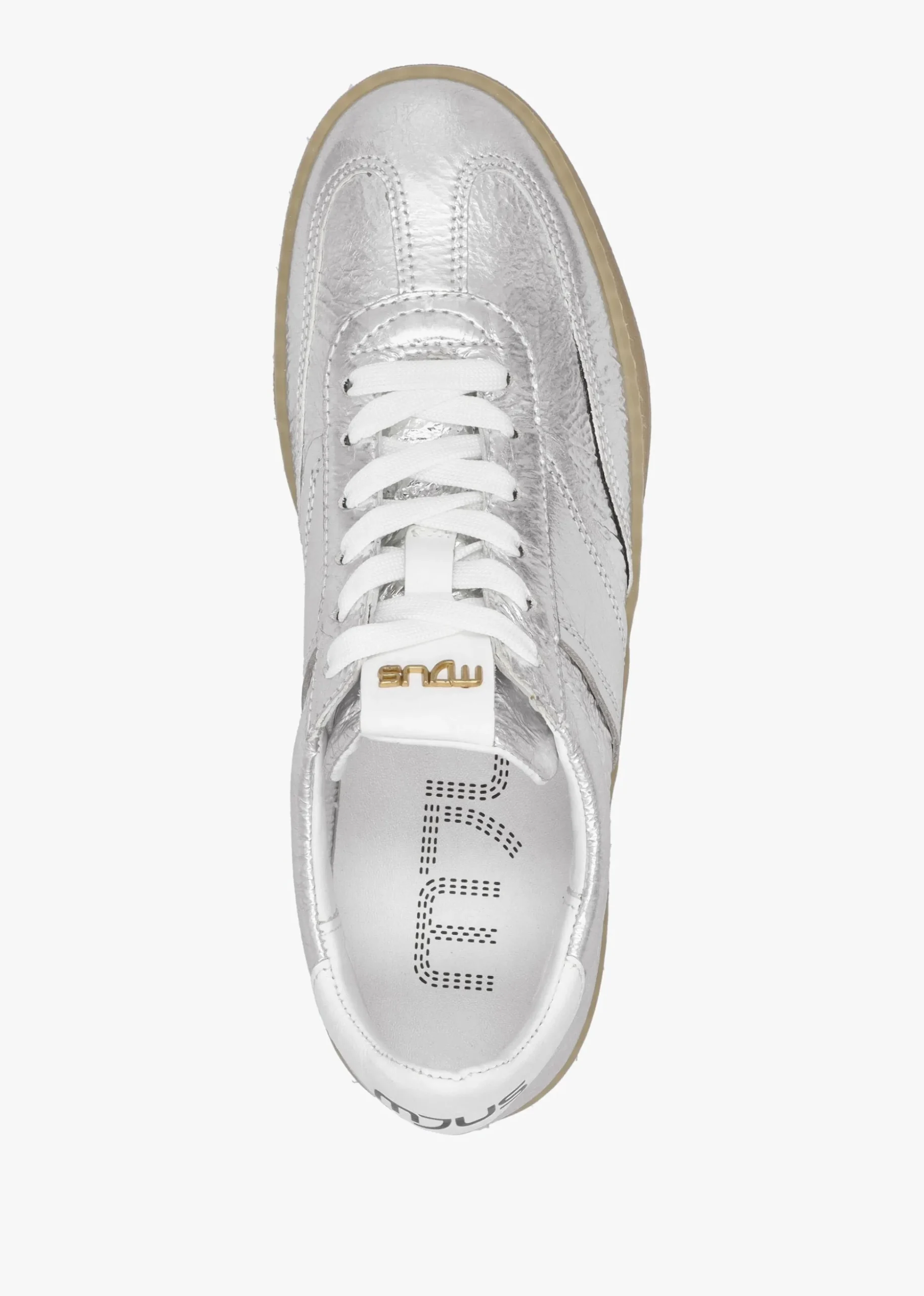 Genova Silver Metallic Leather Trainers