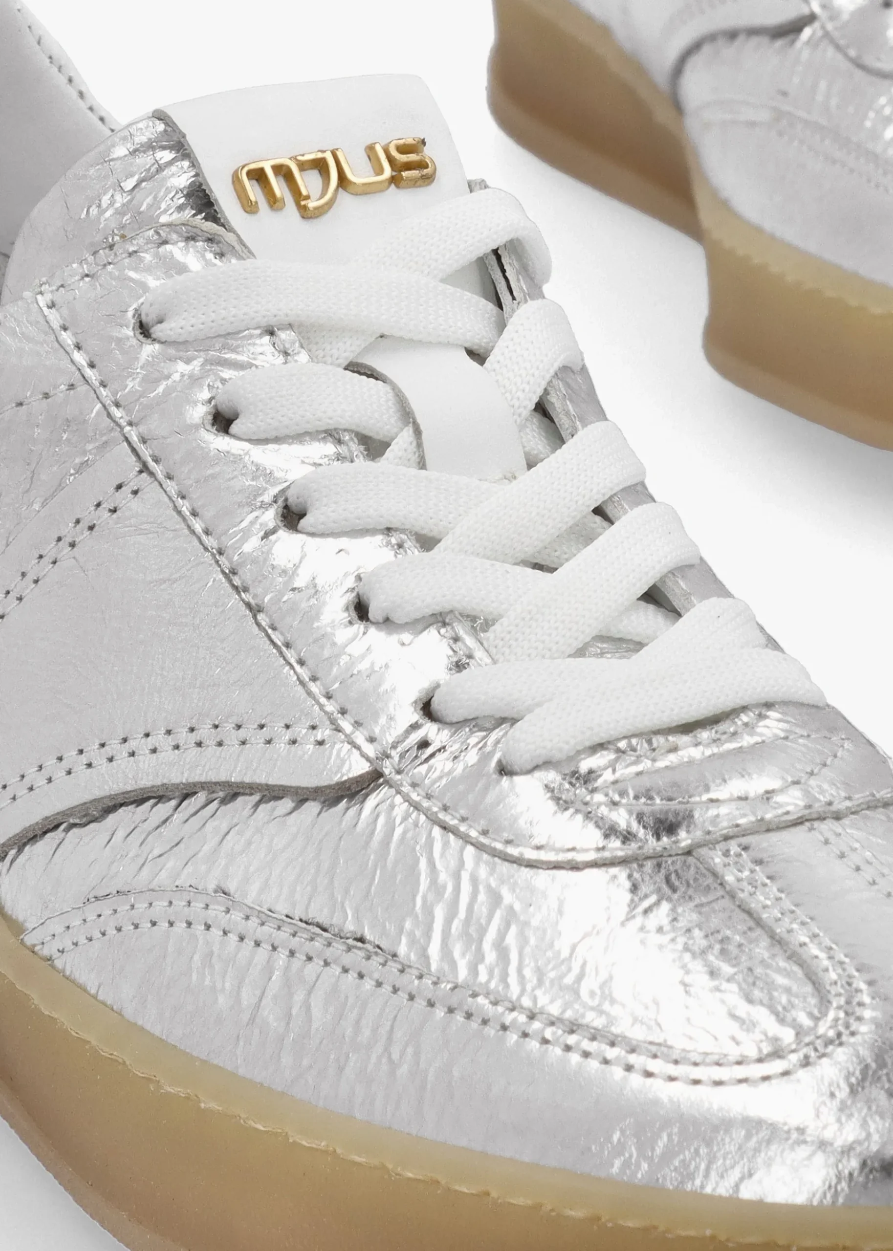 Genova Silver Metallic Leather Trainers