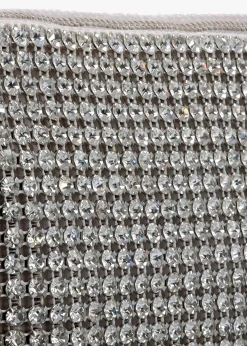 Georgiana Silver Crystal Mesh Cutch Bag