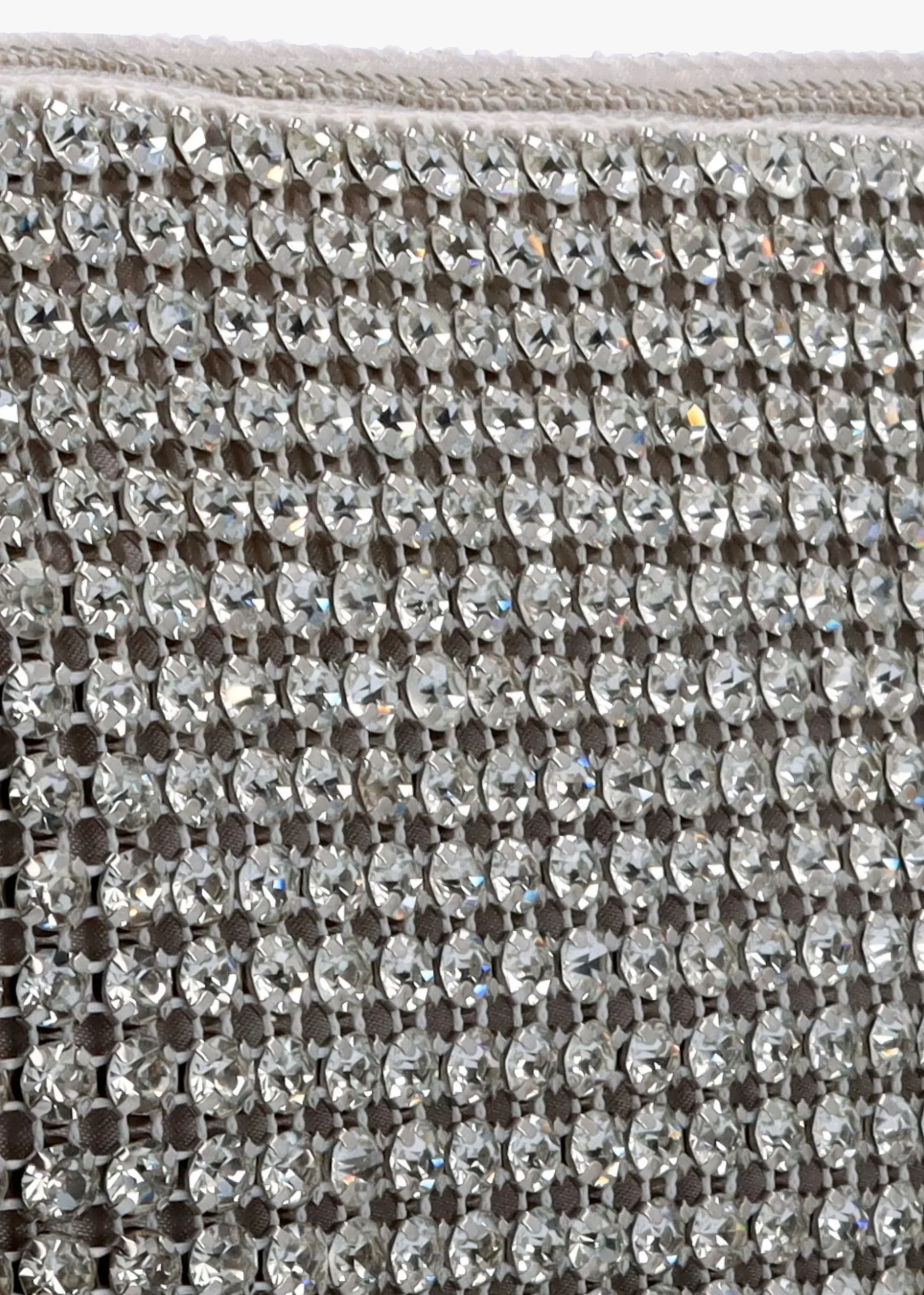 Georgiana Silver Crystal Mesh Cutch Bag