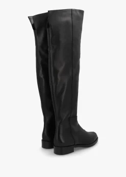 Giselle Black Leather Over The Knee Boots
