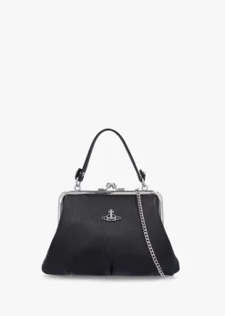 Granny Frame Black Purse