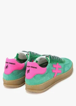 Green Suede & Metallic Leather Trainers